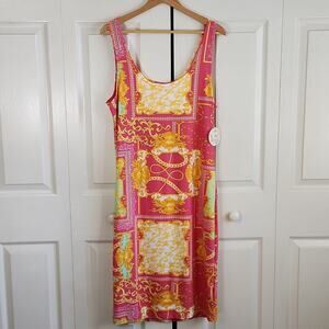 Jolie & Joy Women's Multi-colored Sleeveless Dress Size 1X Midi Beach Soft NWT